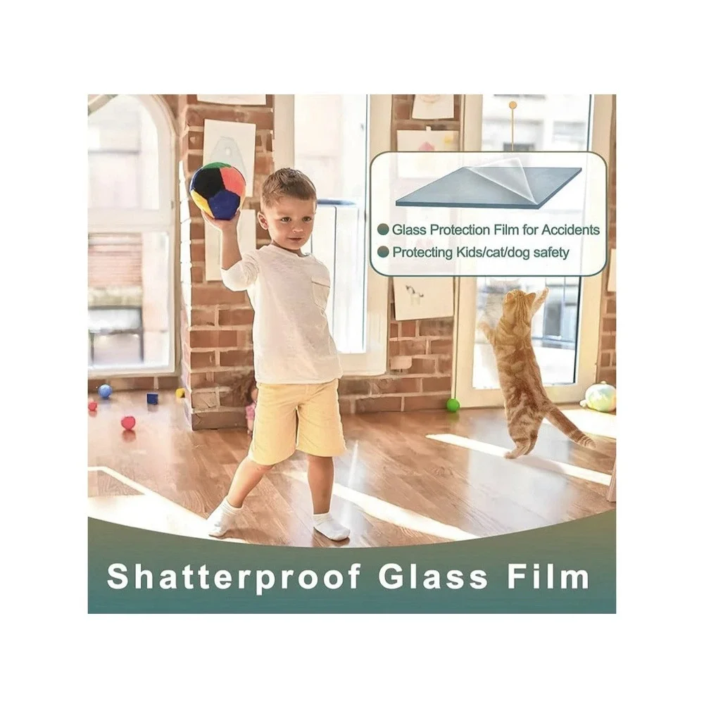 4 Mil Clear Security Safety Window Shatterproof‎ Film for Windows-6.5ft NEW